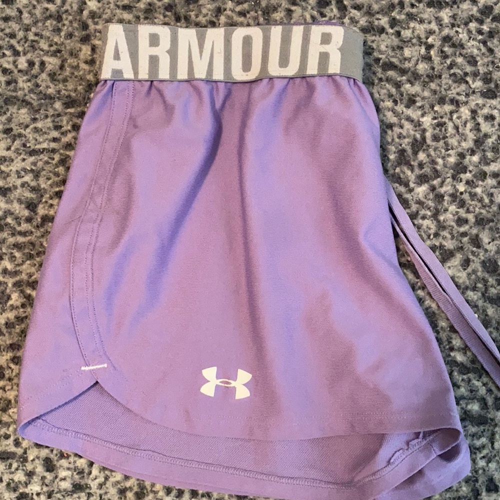 Purple Under Armour shorts